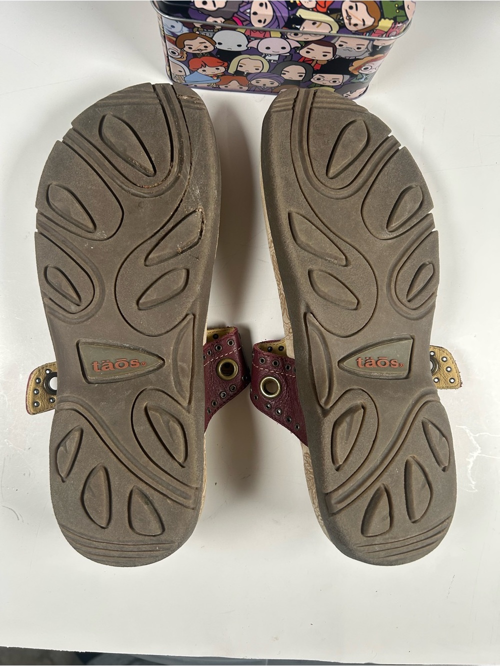 Taos Serena Red and Yellow bohemian buckle Leather Sandals - Picture 2 of 9